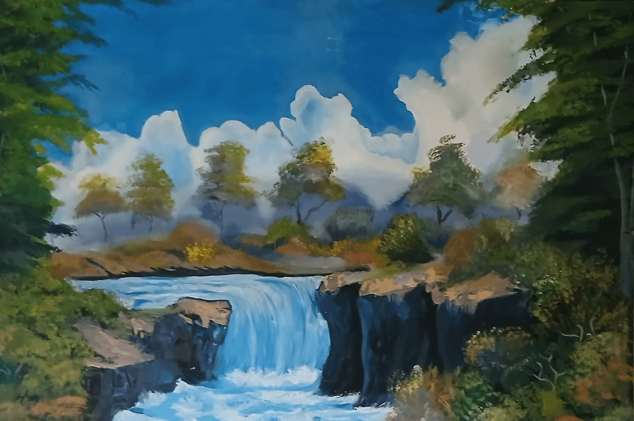 Sonbahar manzarası tablosu