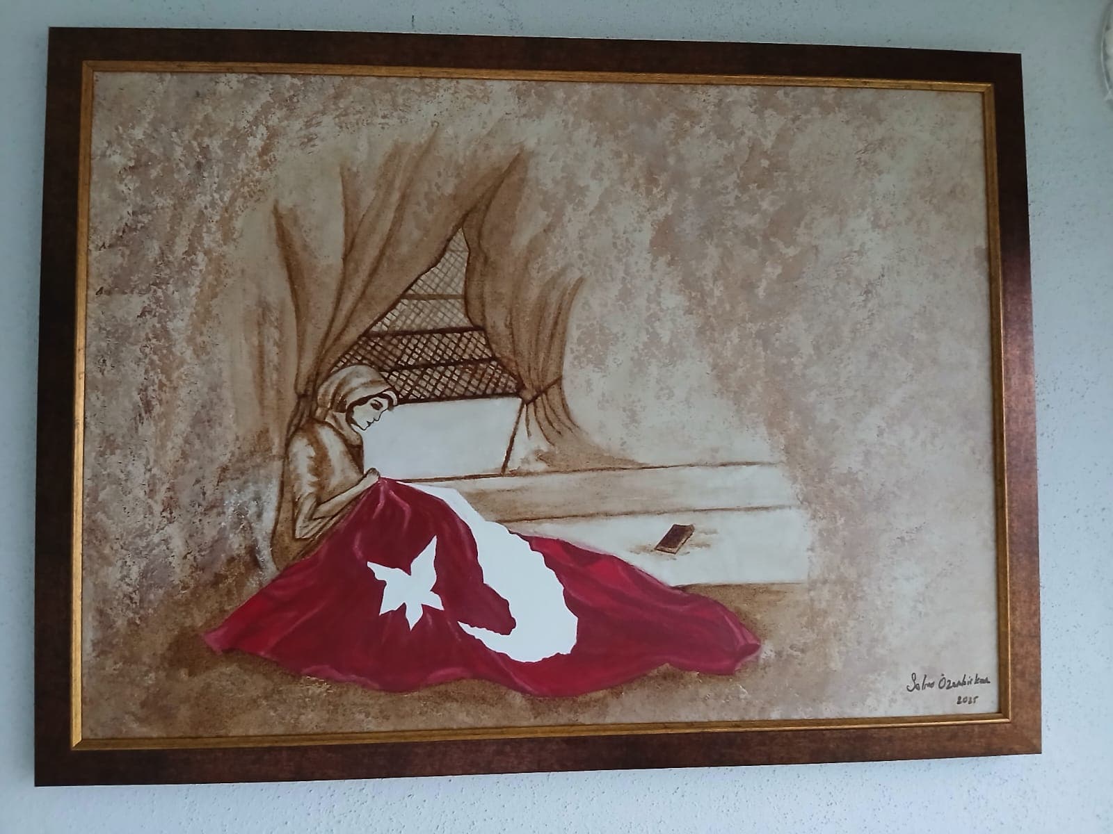 Түрік туы бар натюрморт картина